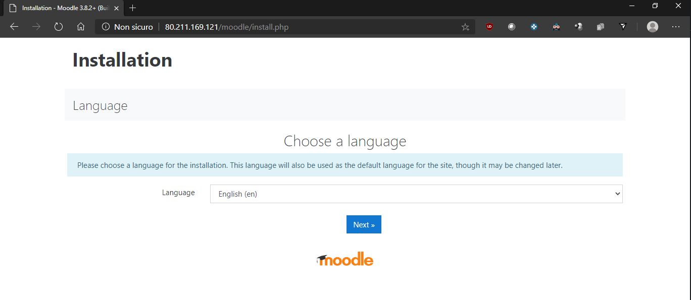 Moodle installation