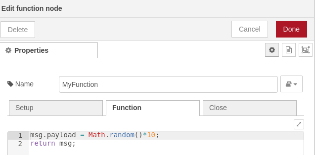 Node Configuration Function