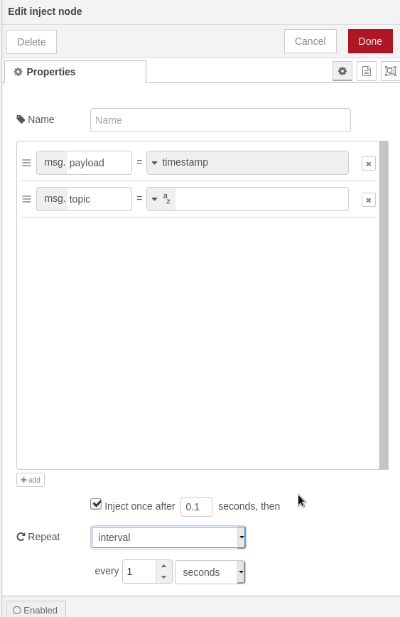 Inject Node Configuration