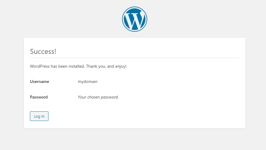 Finish installing Wordpress